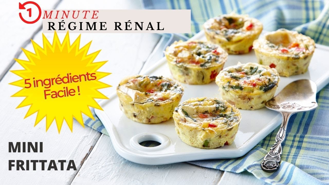 Recette régime rénal, rapide, délicieuse, faible en sodium:MINI-FRITTATAS, collation, petit-déjeuner