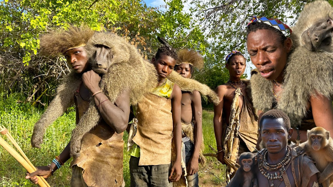 Discover Hadzabe Tribe Baboon MONKEY Hunt | hunters life