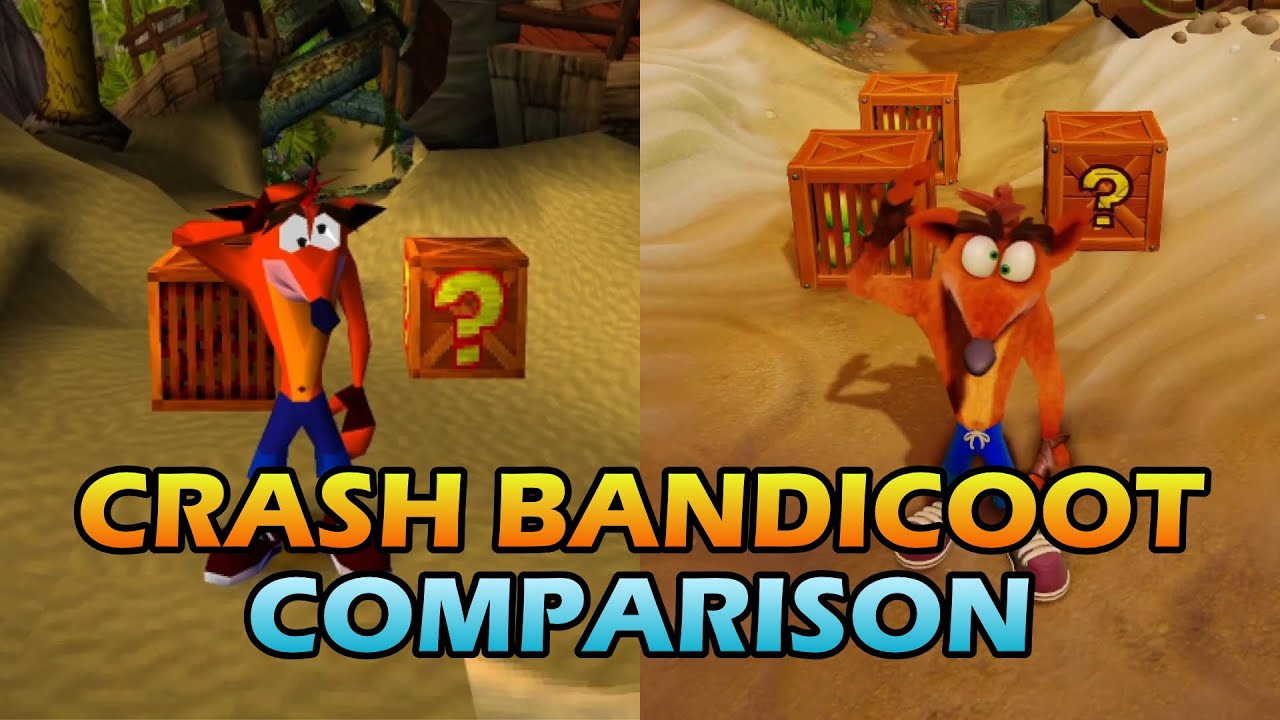 Сравнение графики Crash Bandicoot на PS1 и N. Sane Trilogy (Xbox Series X)