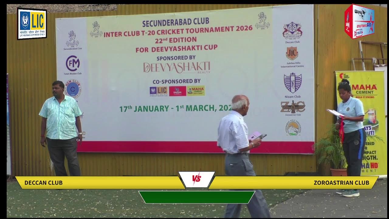 SEC-BAD CLUB INT CLUB T-20 2026 FOR DEEVYASHAKTI CUP 22 EDITION ZOROASTRIAN CLUB VS DECCAN CLUB