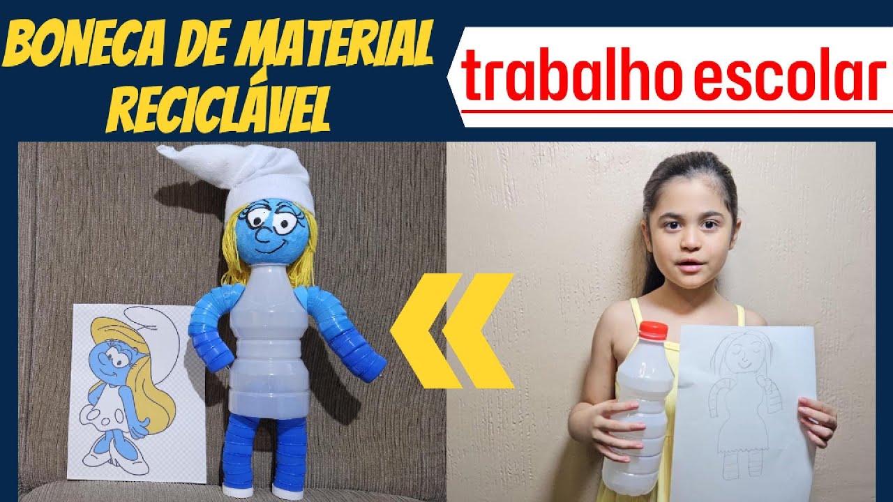 BONECA DE MATERIAL RECICLÁVEL!!