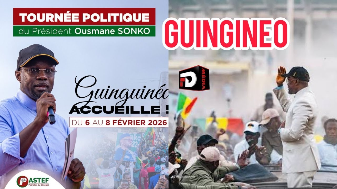 Arrivée du Président Ousmane Sonko A Guinguineo