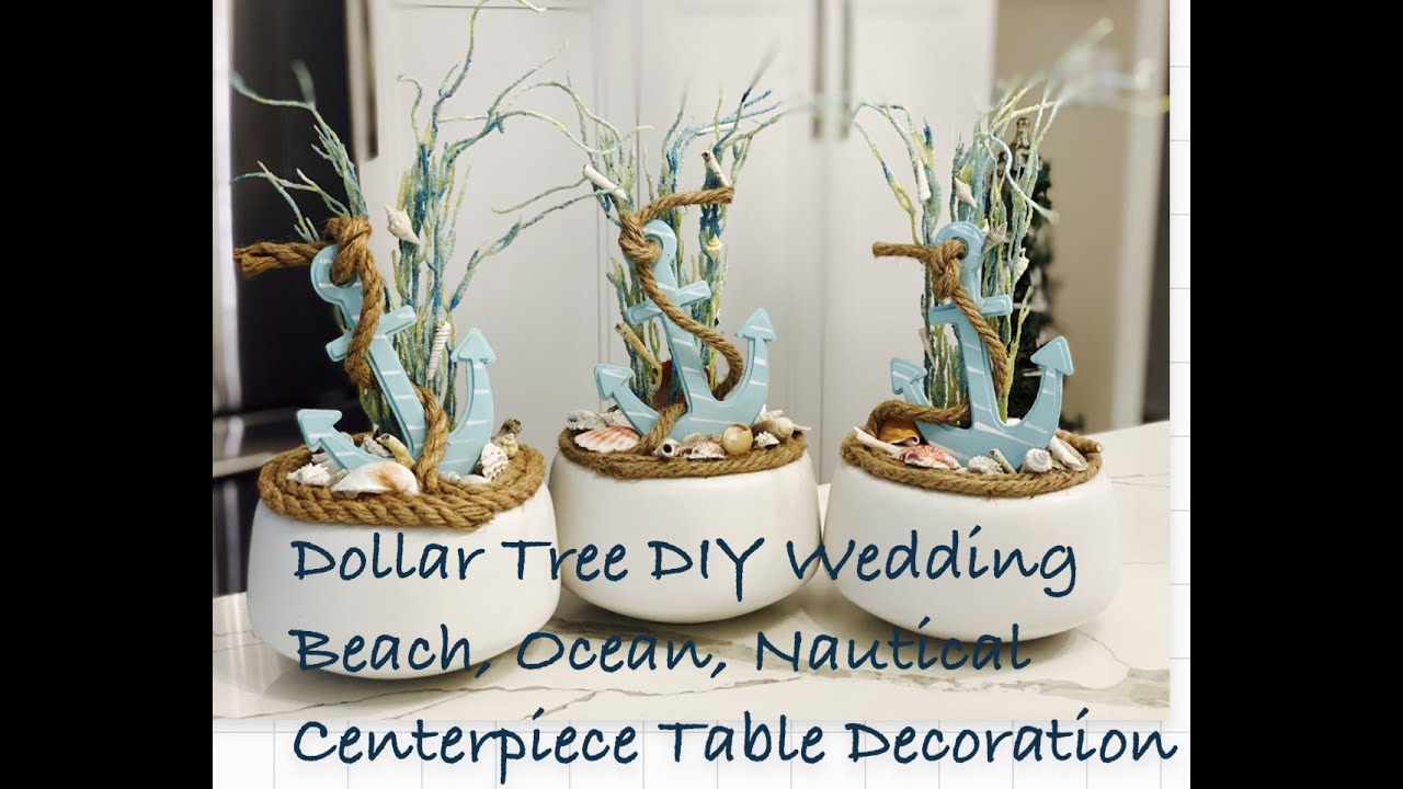Beach, Ocean, Coastal, Centerpiece Table Decoration Dollar Tree DIY
