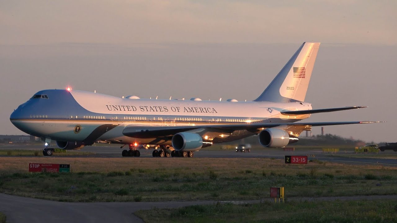 Air Force One Lands at Helsinki Airport