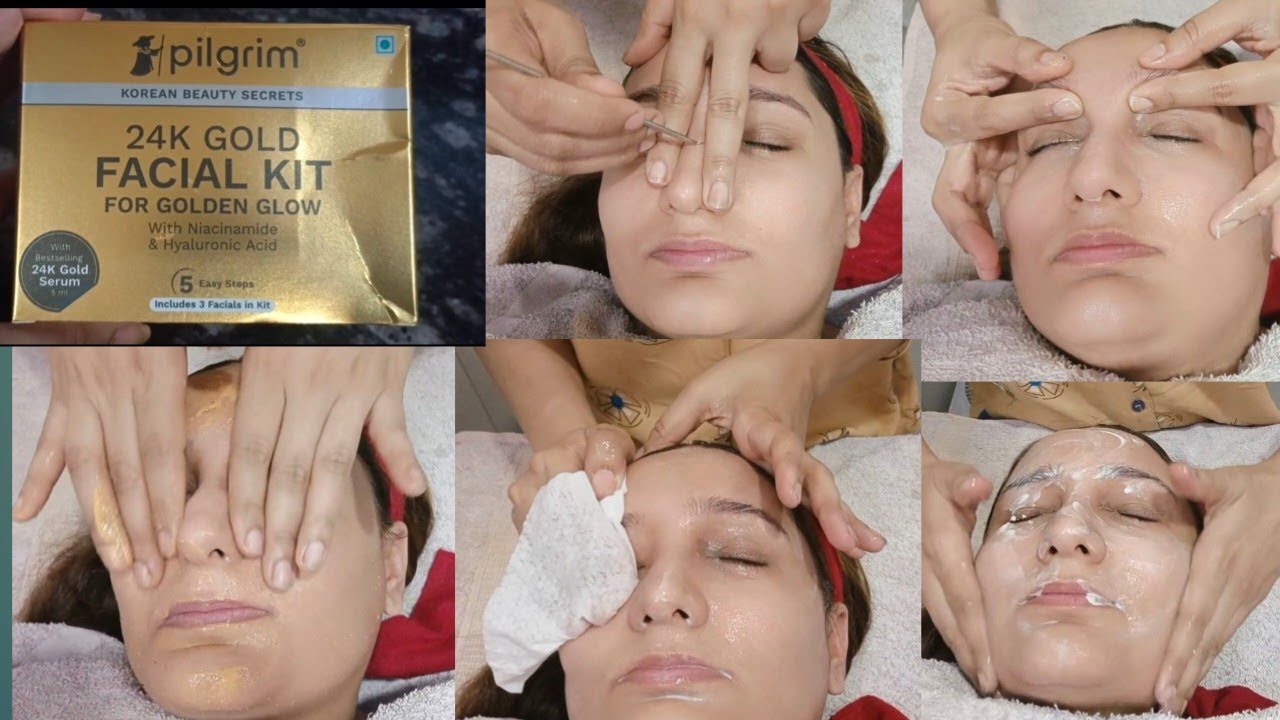 Pilgrim 24K GOLD FACIAL Step by step Salon Demo in Hindi