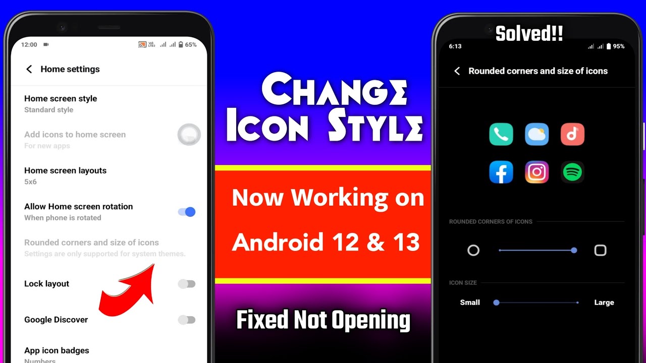 How to change icon Style on vivo | Rounded Corners size of icon not working | change app icon style