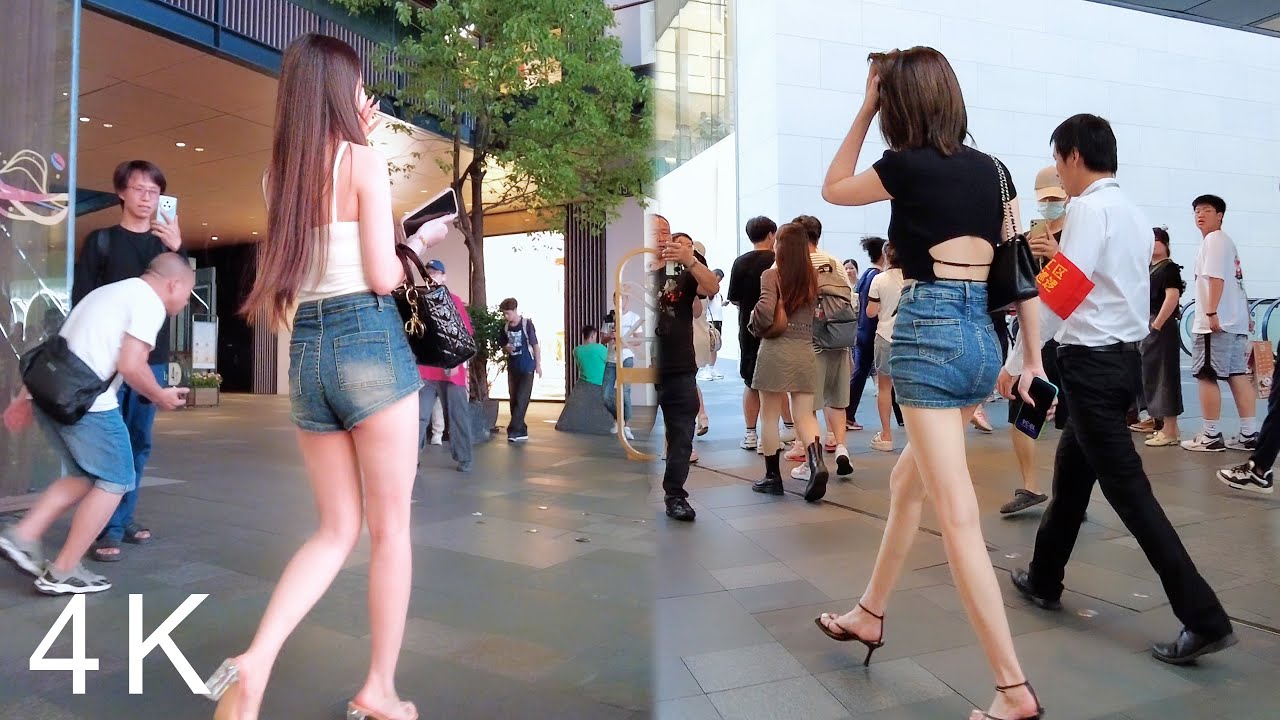 短裙熱褲配長腿 女人真了解男人的審美 China Street, Nightlife, China Street View, Chinese cities, Chengdu Sichuan