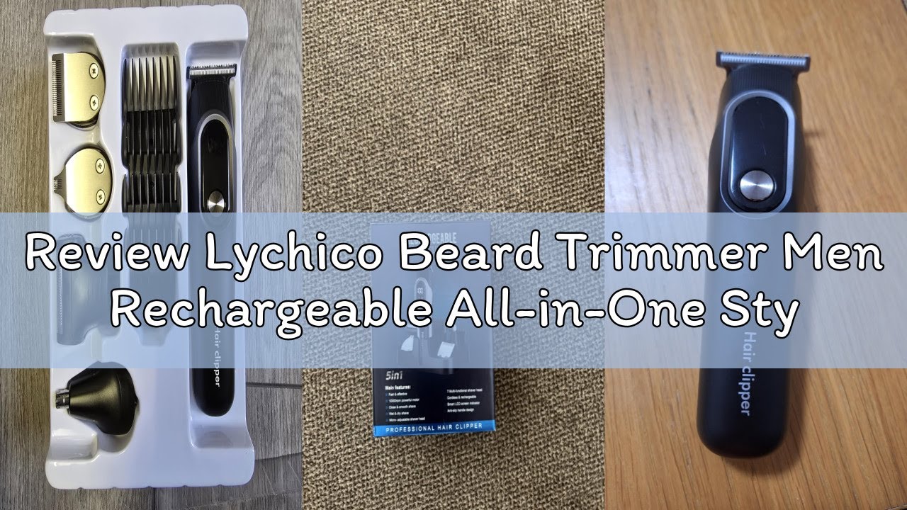 Review Lychico Beard Trimmer Men Rechargeable All-in-One Style Kit, Shaving Kit with 16-in-1 Trimmer