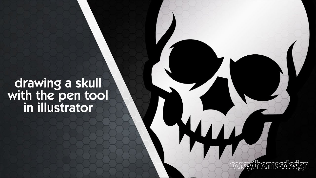 How to draw a skull with the pen tool in Adobe Illustrator | Vector Logo Design