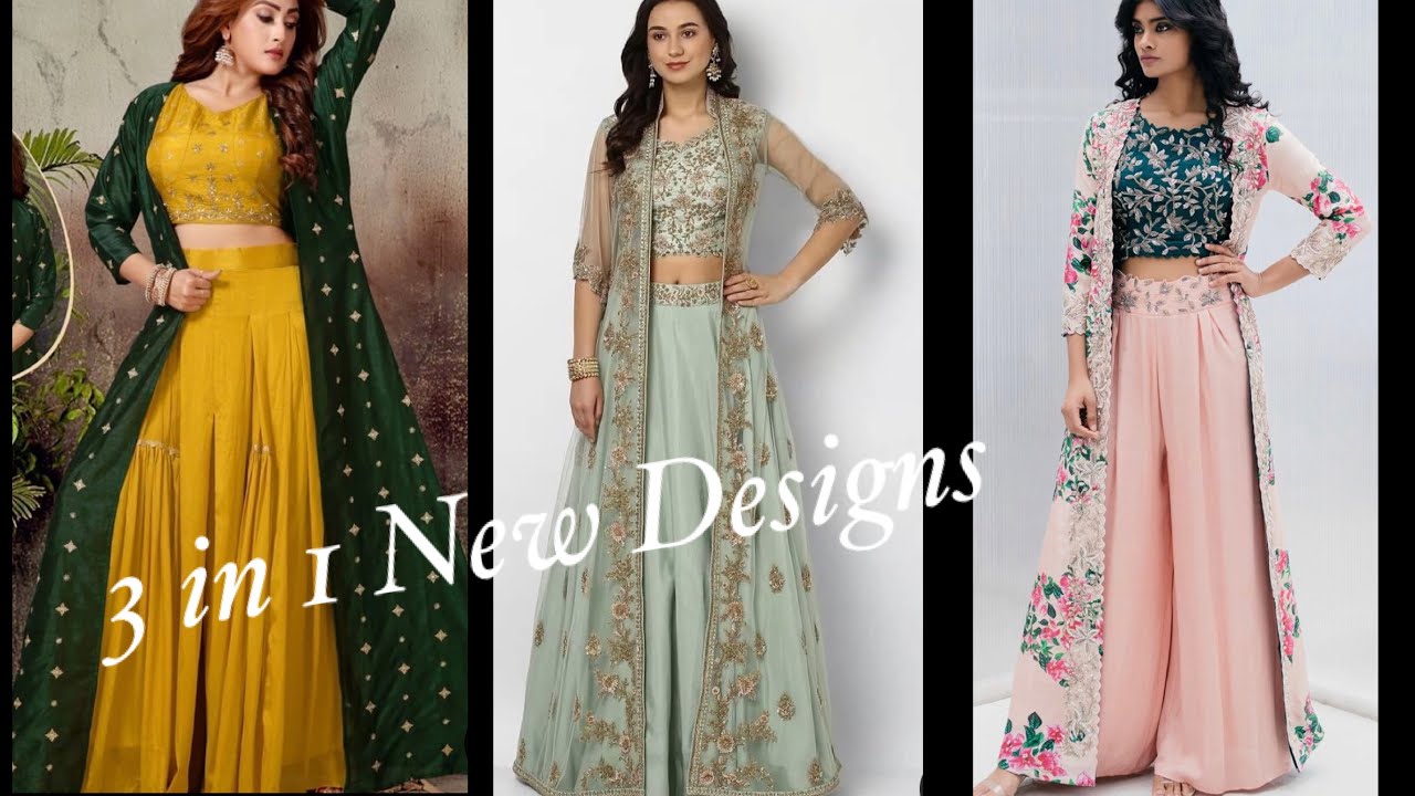 Latest Palazzo & Crop Top With Shrug designs || Beautiful Crop Top With Palazzo