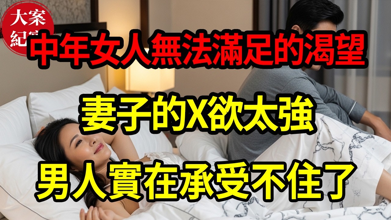 【大案紀實】妻子的X欲太強，男人實在承受不住了！