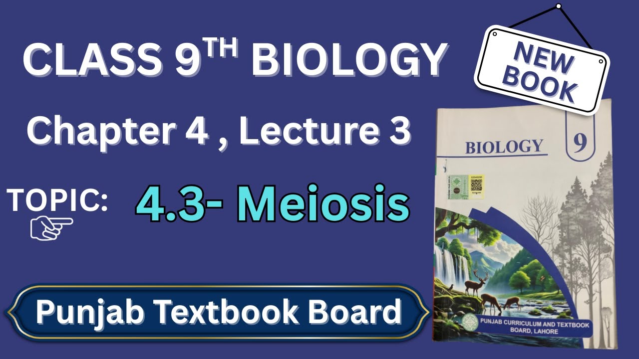 Meiosis | Class 9 Biology Punjab Board New Book 2025 | Chapter 4 - Cell Cycle