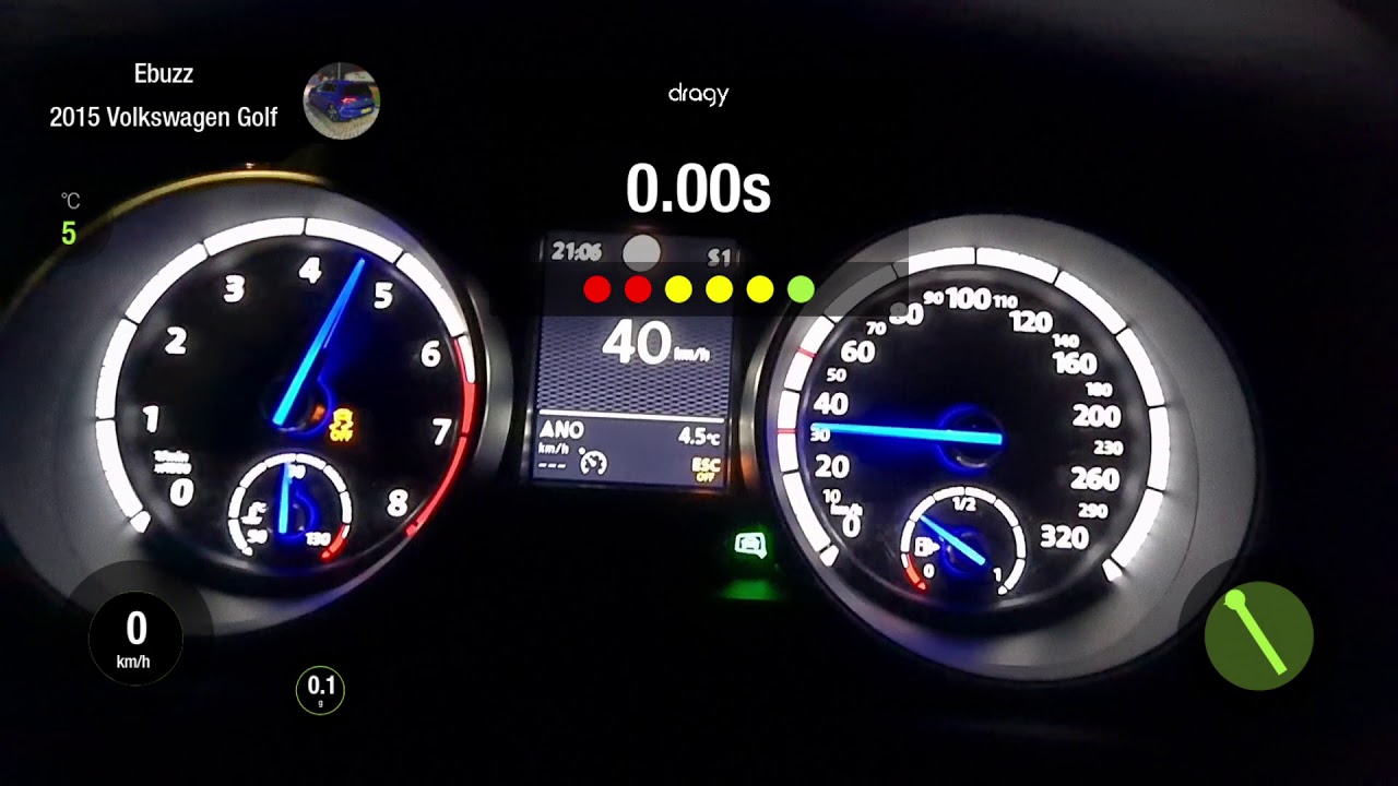 Golf 7R 0-100 dragy Launch Control Stage 1