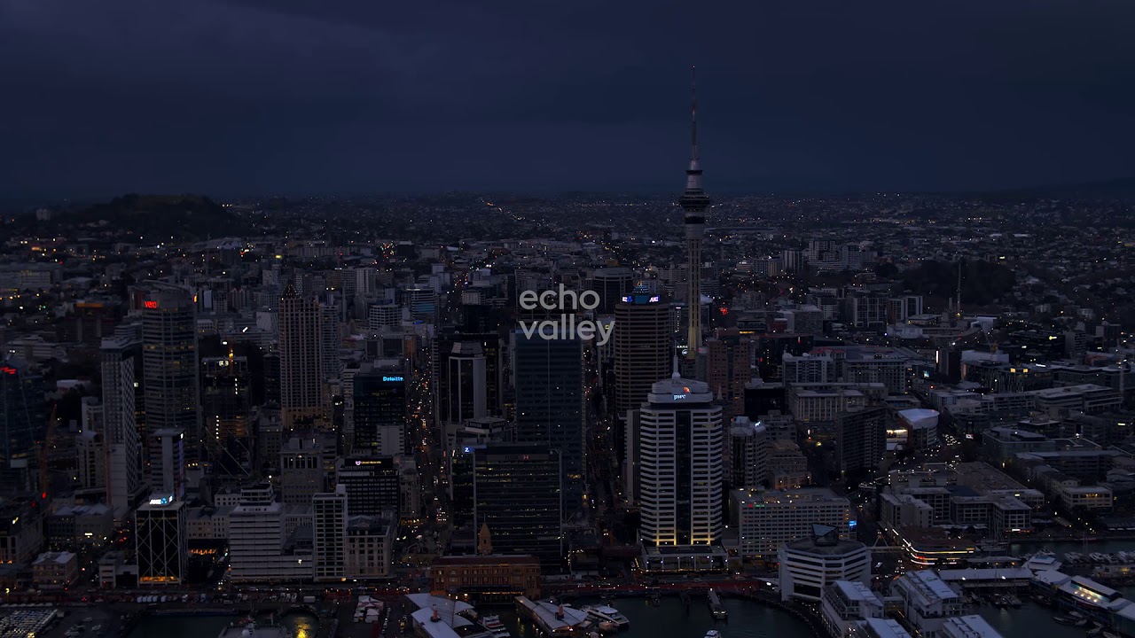Auckland City skyline at night