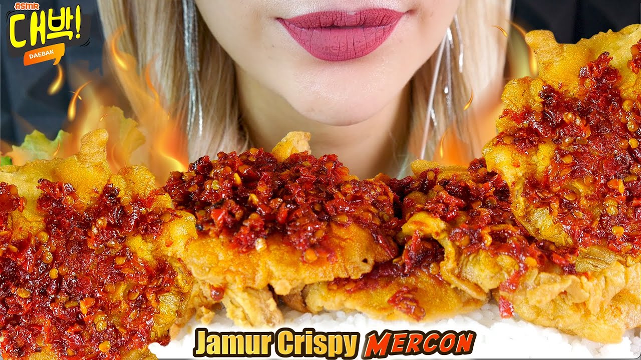 ASMR 🍄💥JAMUR TIRAM CRISPY SAMBAL MERCON🔥 | SPICY CRISPY MUSHROOM🌶