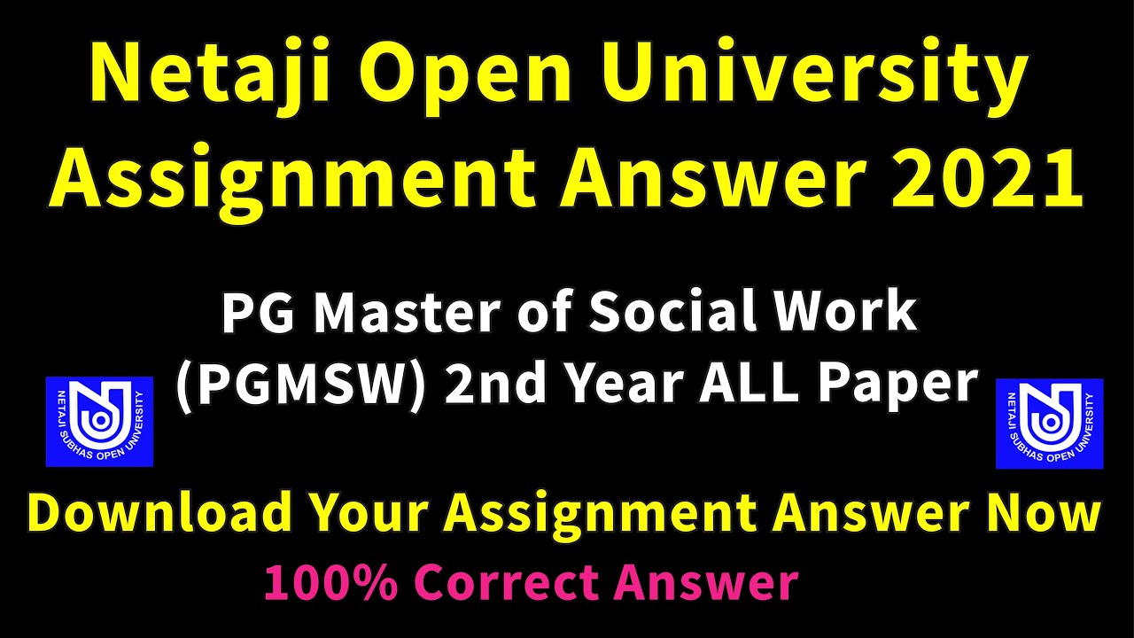 NSOU PG MSW Assignment Answer 2021 paper part 2 | PG Master of Social Work