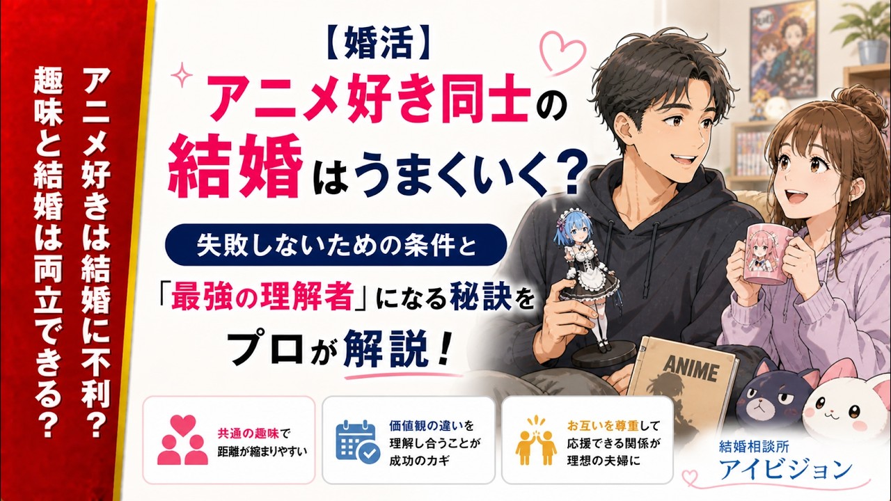 【婚活】アニメ好き同士の結婚はうまくいく？失敗しないための条件と「最強の理解者」になる秘訣をプロが解説