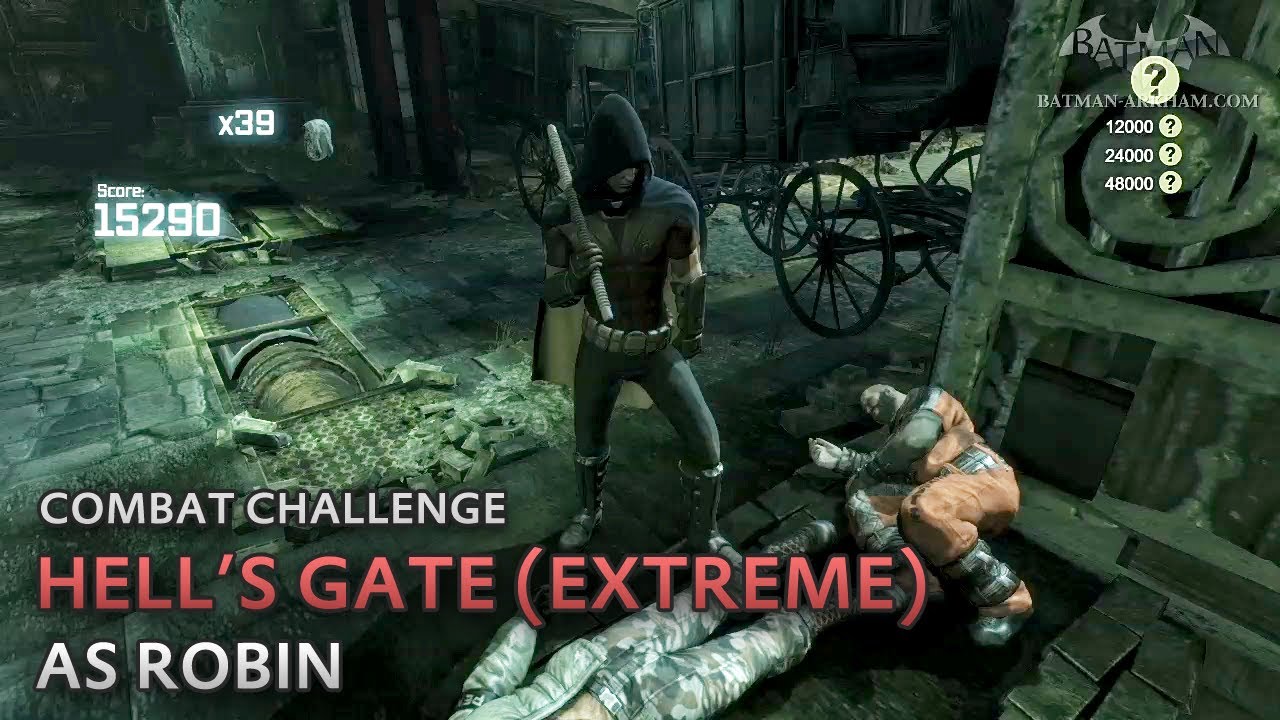 Batman: Arkham City - Hell's Gate (Extreme) [as Robin] - Combat Challenge