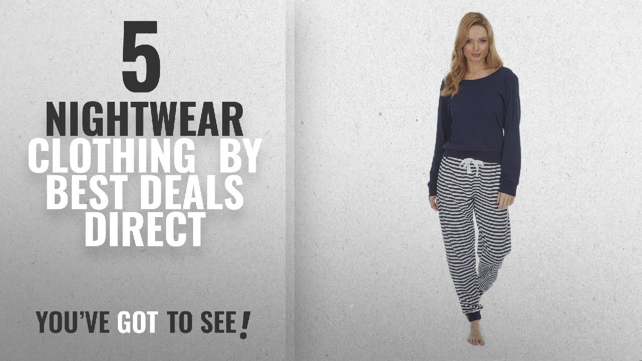 Top 10 Best Deals Direct Nightwear Clothing [2018]: Best Deals Direct Ladies Jogging Style Pyjama