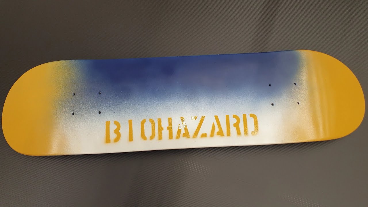 SK8board Spray Paint Biohazard  (Skateboard Painting Ideas)