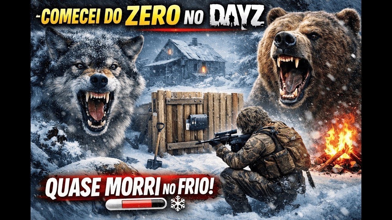 Comecei do ZERO no DayZ e quase morri no mapa congelado (Sakhal)
