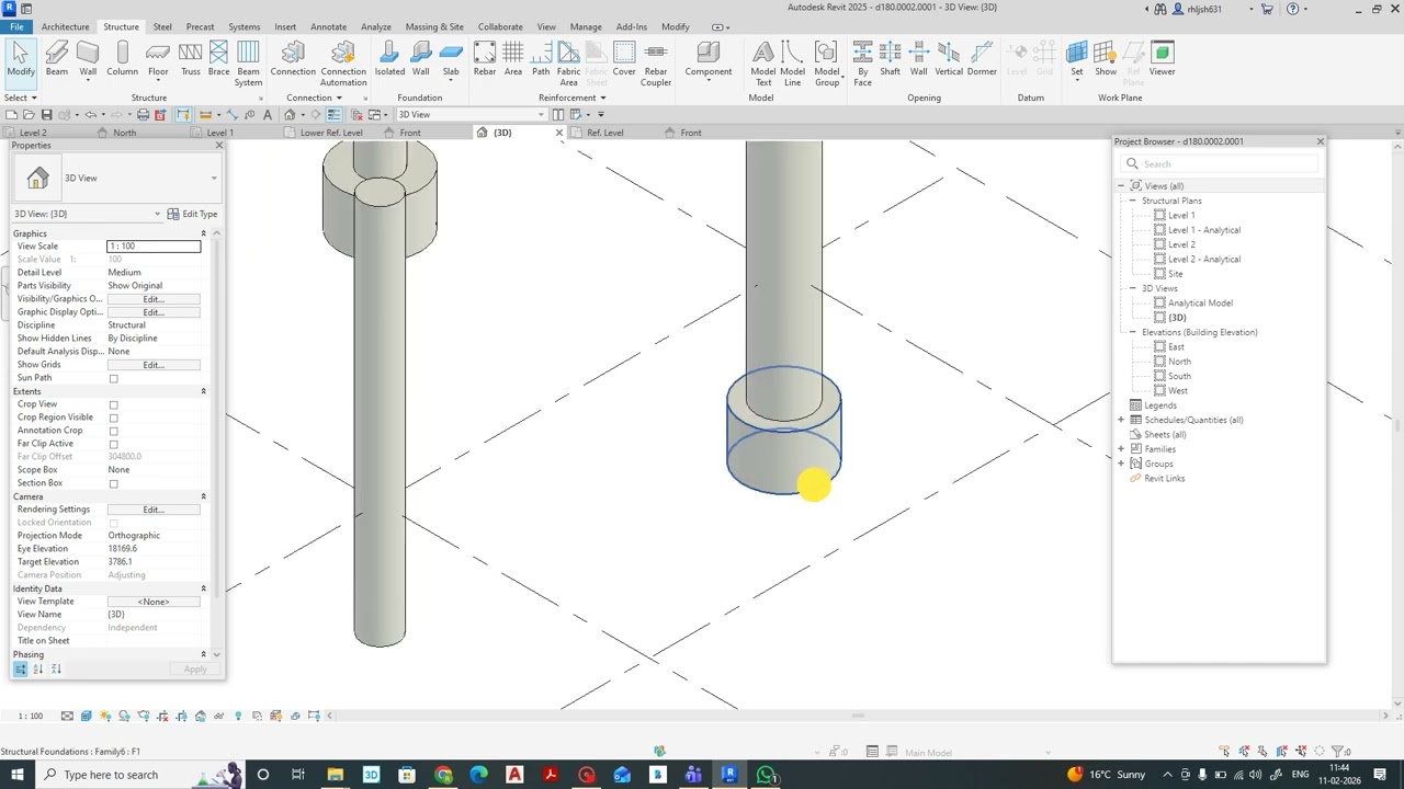REVIT-CIRCULAR RCC FOOTING