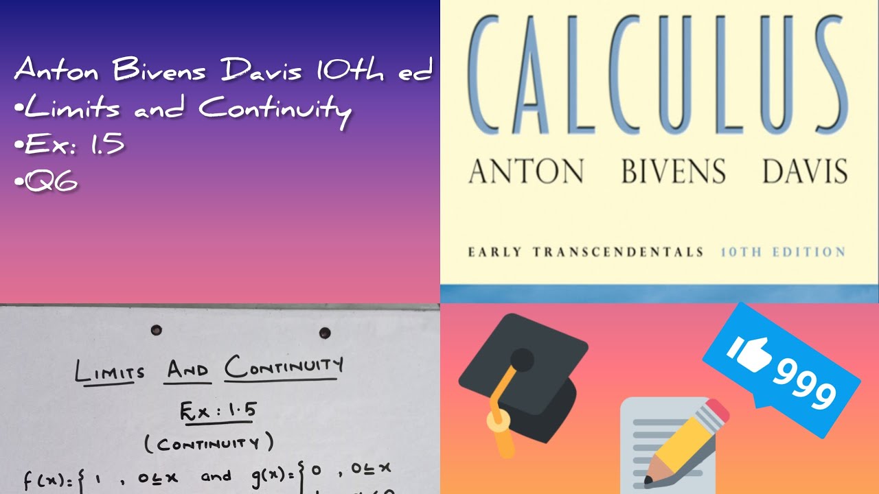 limits and continuity|Ex:1.5 (Q6) | Anton Bivens Davis (10th ed) | Calculus