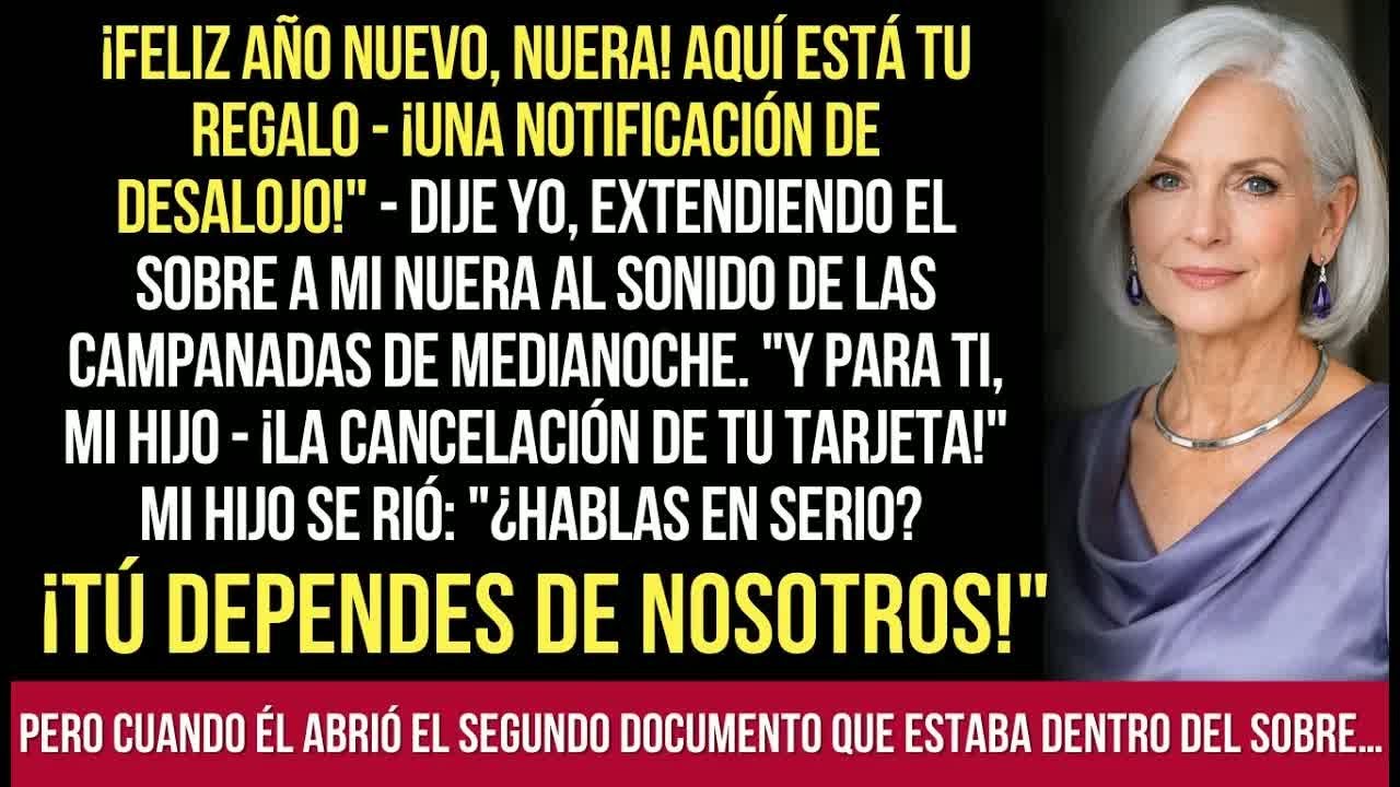 Feliz Año Nuevo Nuera! Aquí Está Tu Regalo — Una Notificación De Desalojo, Dije Extendiendo El S