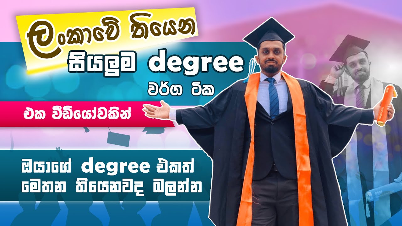 All Degree Category in Sri Lanka | ලංකාවේ තියෙන සියලුම උපාධි වර්ග | All Degrees Details