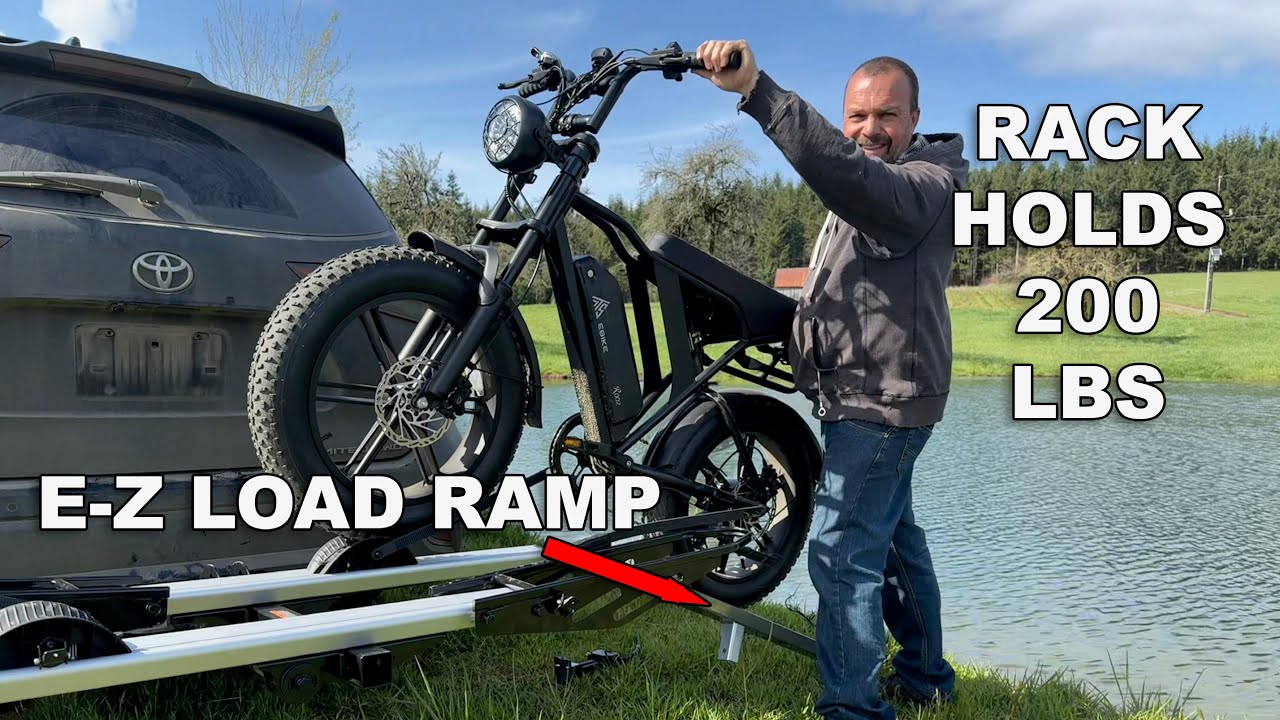 Favorite Rack to Transport up to 200LB E-Bikes/Dirtbikes: OutfitR 2-Bike Hitch E-Bike Rack with Ramp