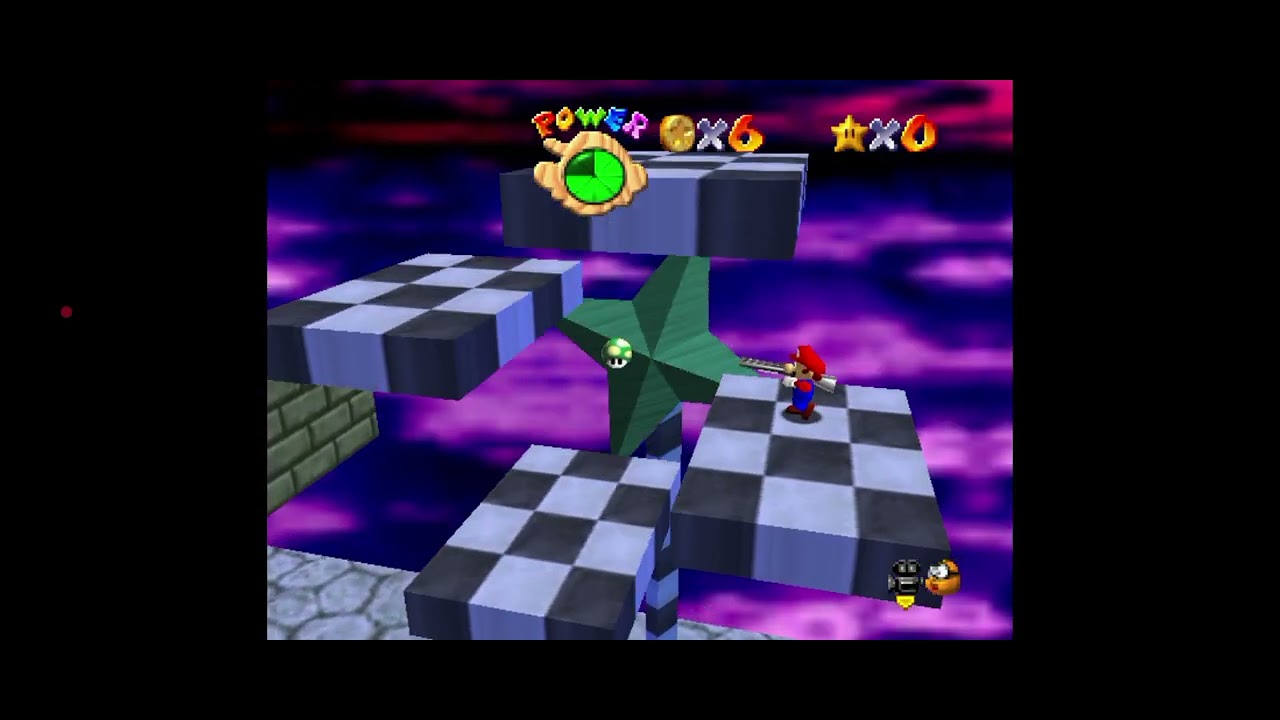 Super Mario 64 com mod zerando com 0 estrelas em 13 minutos