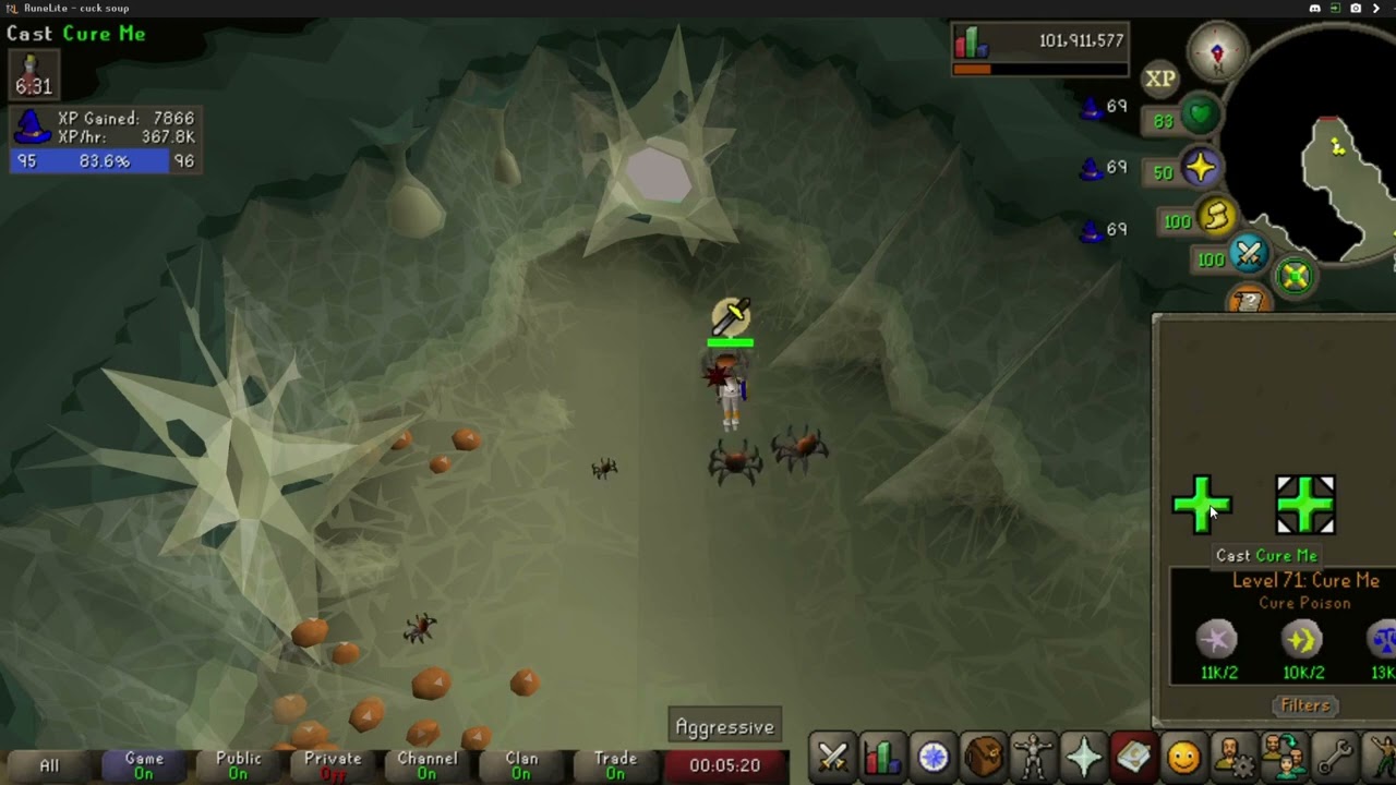 Fast Magic Training Method (400k exp per hour) - Morytania Spider Cave
