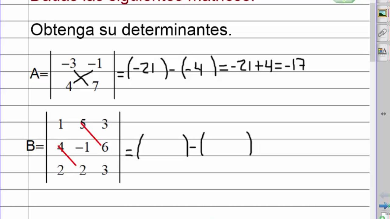 Determinante de una Matriz 2x2 y 3x3