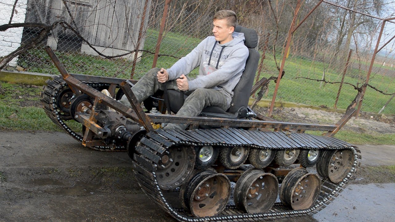 Homemade 300cc TANK / PART 7 ( Tensioner, returning caterpillars)