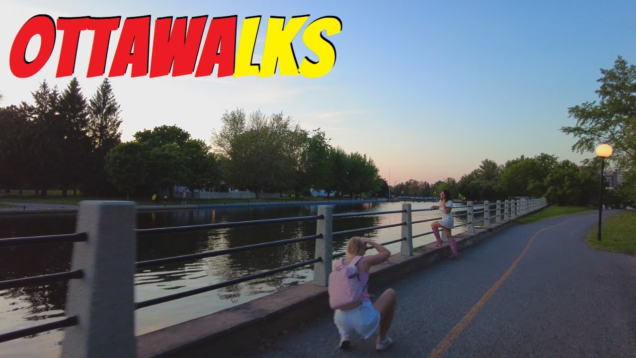 Sunset bike ride from Ottawa Hunt & Golf Club to Rideau Locks via Riverside Dr & Rideau Canal