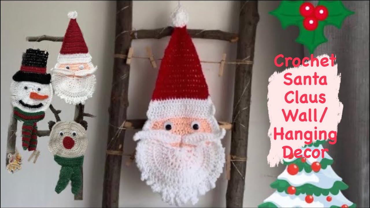 How to crochet a Santa Claus wall / hanging decor ( Christmas project) | VGYS