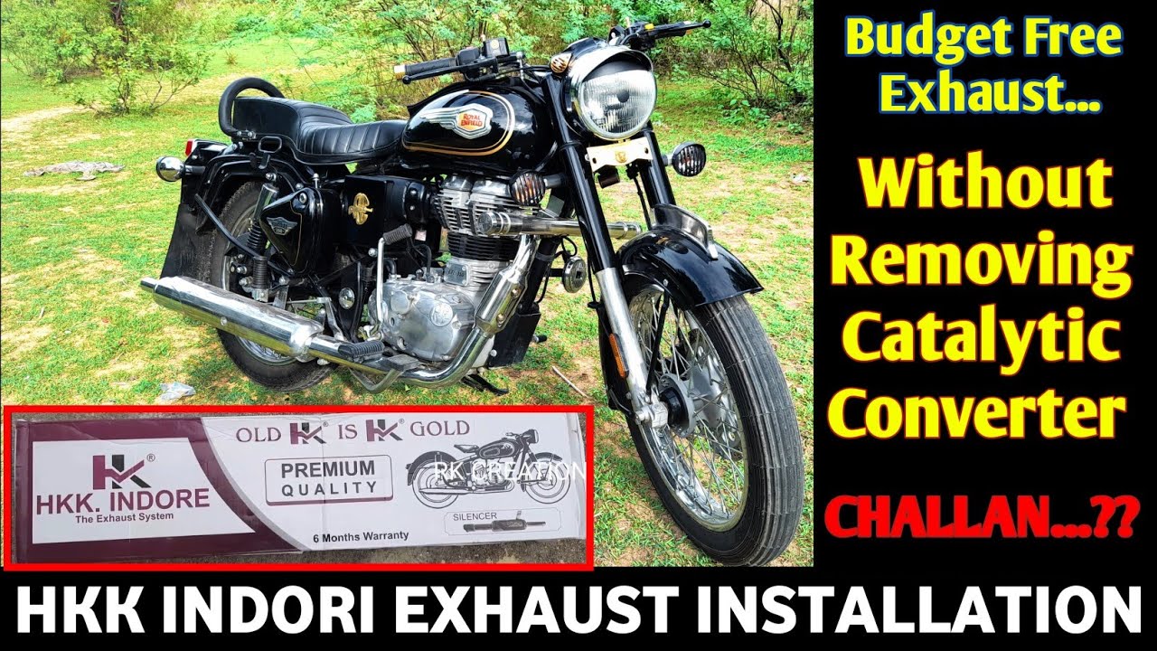 HKK Indori Exaust Installation in Royal Enfield Bullet 350 BS6 | HKK Indore Silencer @RK CREATIONS