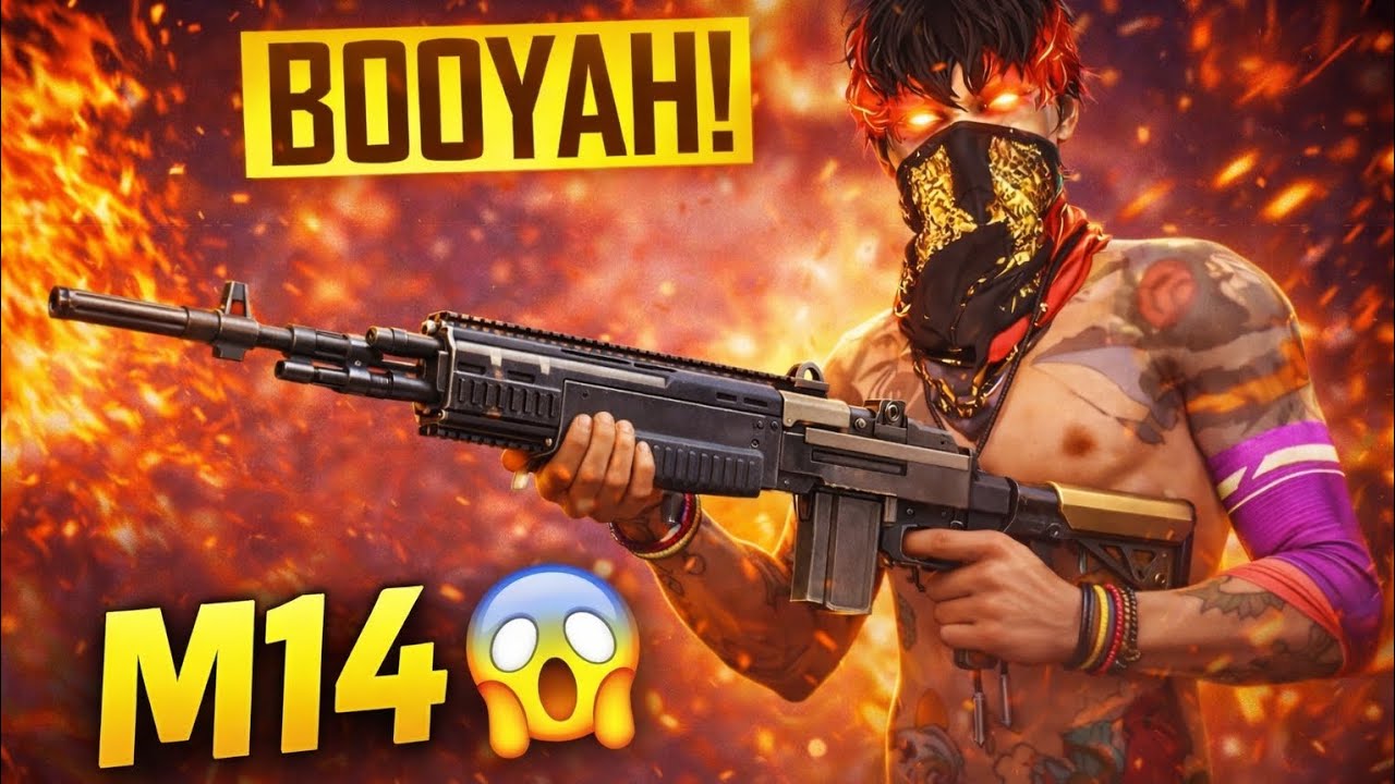 تحديت نفسي وجبت بويا بسلاح M14 😱🔥 | أقوى تحدي في Free Fire #فري_فاير 