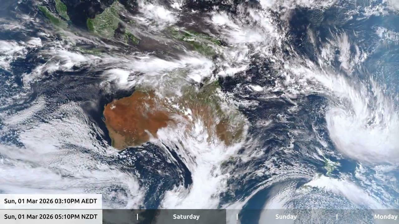 3 Mar 2026, 5 day weather timelapse Australia / New Zealand