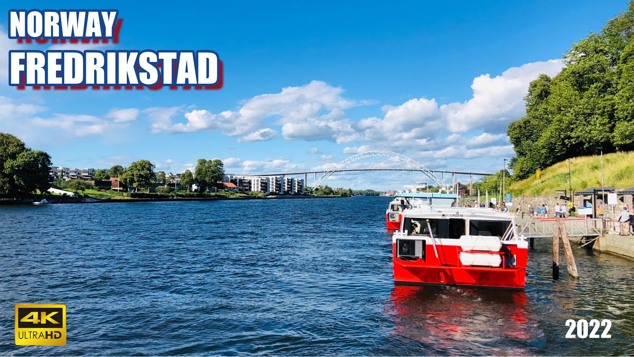 Fredrikstad Ferry Trip From The City Center to Gamlebyen (4k 60fps)