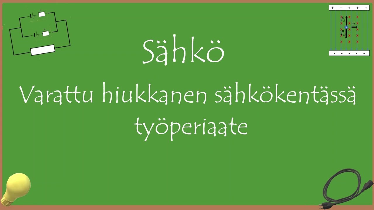 S&auml;hk&ouml;: Varattu hiukkanen s&auml;hk&ouml;kentt&auml;ss&auml;, ty&ouml;periaate