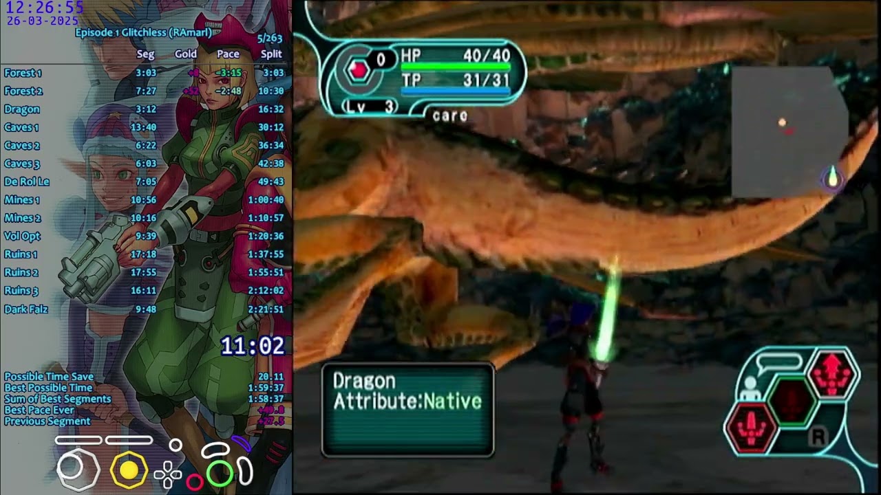 PSO RAmarl Speedrun in 2:18:53 (Episode 1 Glitchless)