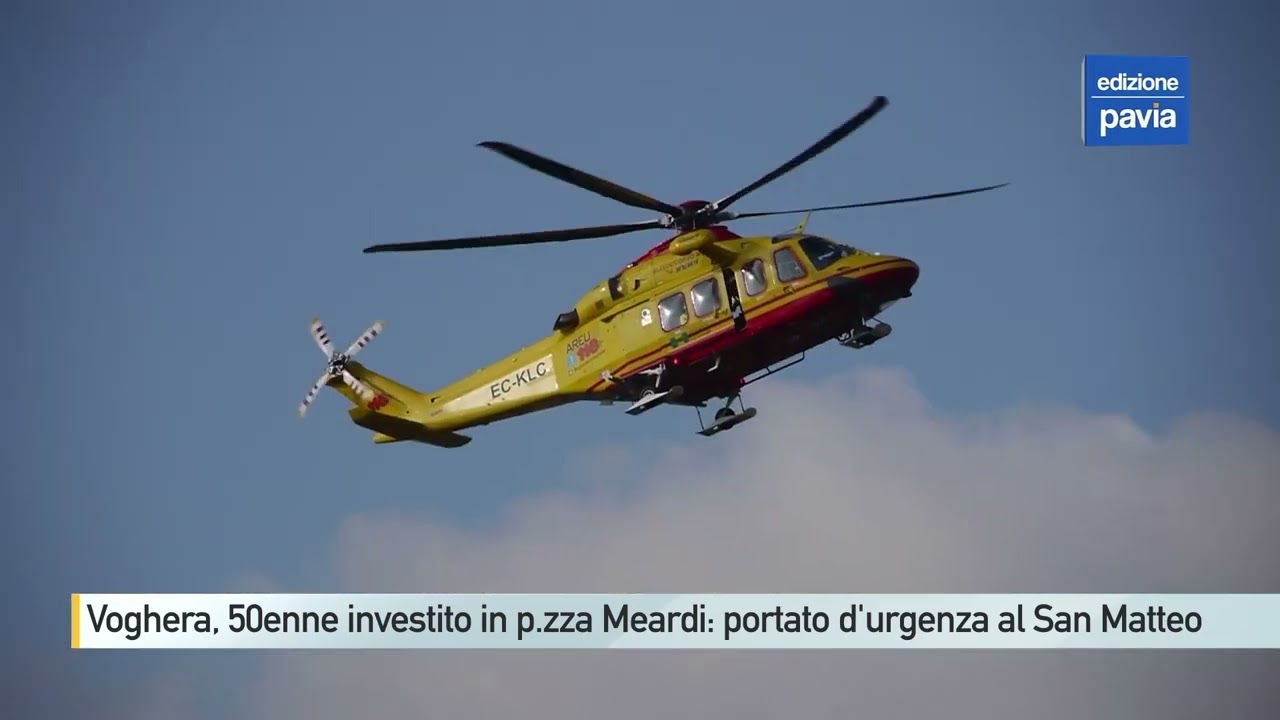 Voghera, 50enne travolto in p.zza Meardi: trasportato al S. Matteo, non sarebbe in pericolo di vita