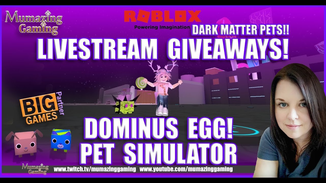 ROBLOX LIVESTREAM Dark Matter Pet Giveaways!!! Pet Simulator