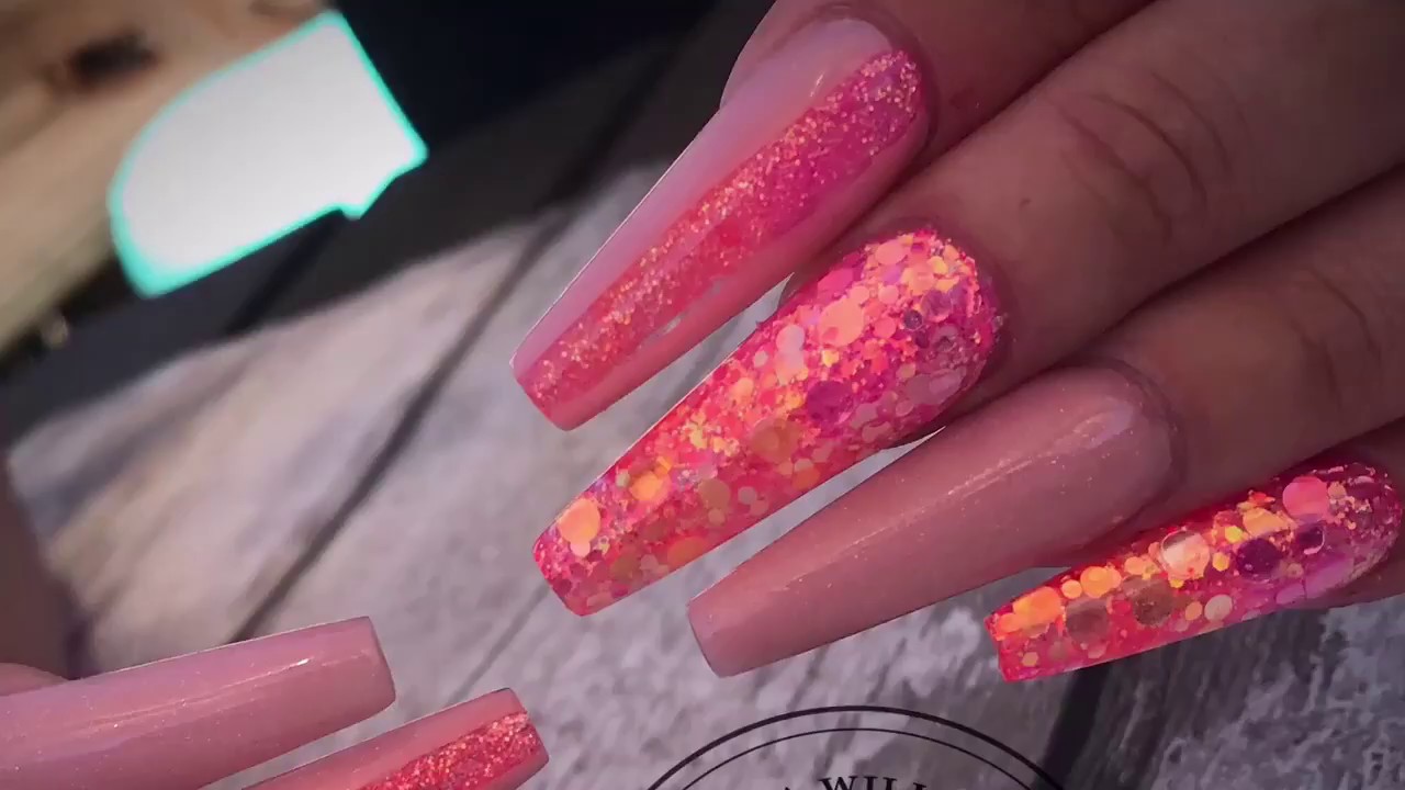 Summer Nails | Acrylic Nails | Using My Brand New Glitters