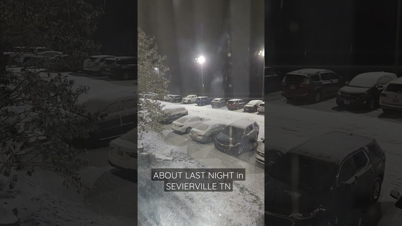 Snowfall in Sevierville Tennessee