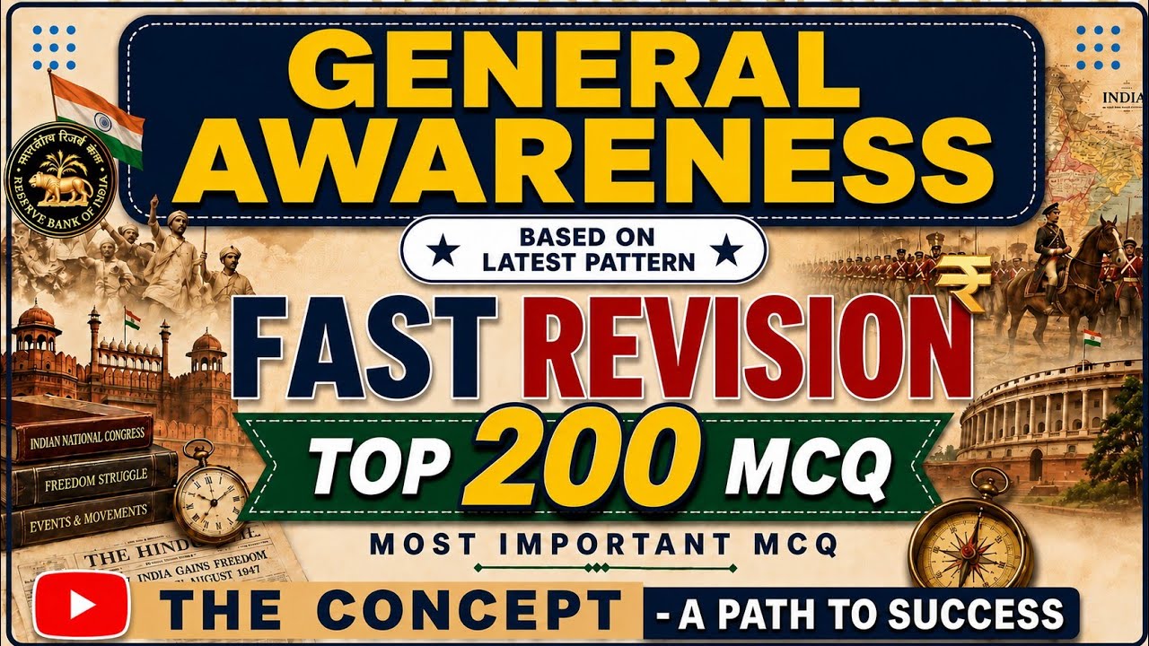 Most Important Top 200 MCQs of General Awareness|| Fast Revision MCQs of General Awareness for 2026