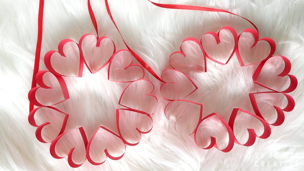 Easy Paper Hearts Wreath | Valentine's Day Craft
