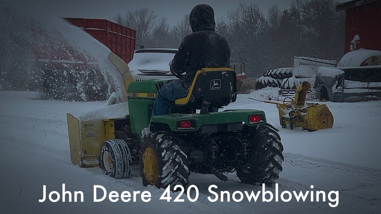 John Deere 420 Garden Tractor Snowblowing - Winter 2025