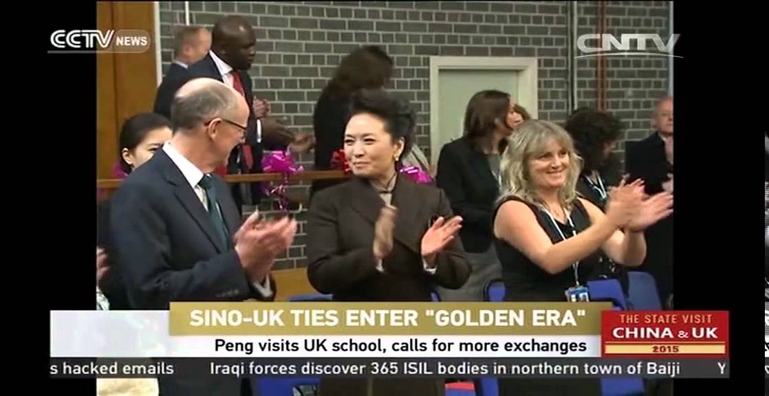 Peng visits UK school, calls for more exchanges